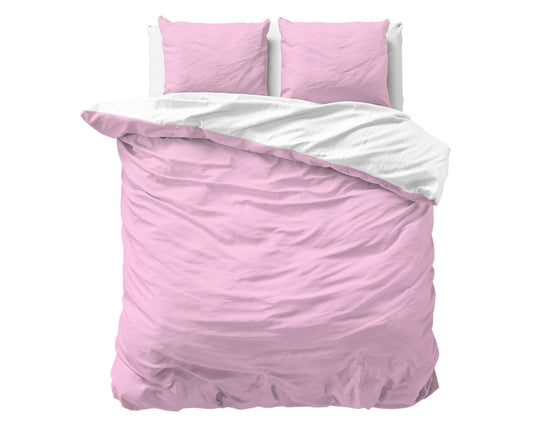 Bettbezug Twin Face rosa/Weiss 240 x 220 cm - Palo24