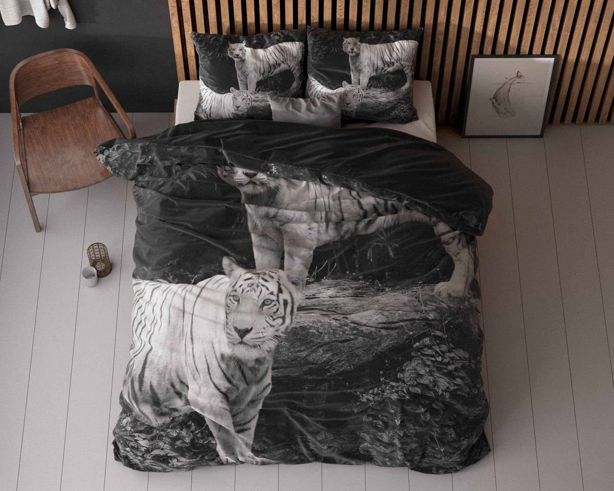 Bettbezug Tigers Grau 135 x 200/220 cm