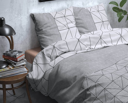 Bettbezug Flanel Gino Grau 200 x 220 cm - Palo24