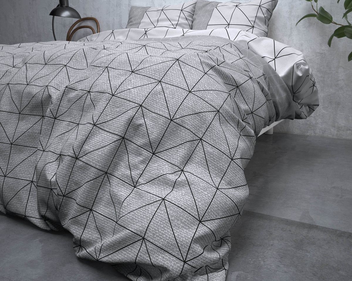 Bettbezug Flanel Gino Grau 200 x 220 cm - Palo24