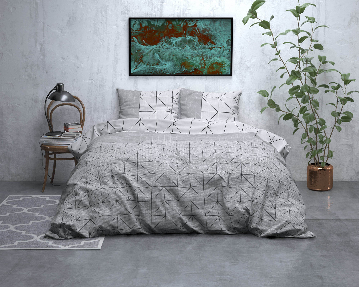 Bettbezug Flanel Gino Grau 200 x 220 cm - Palo24