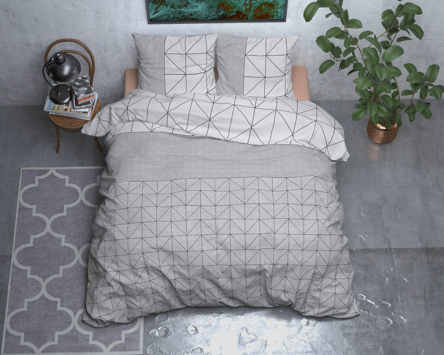 Bettbezug Flanel Gino Grau 200 x 220 cm - Palo24