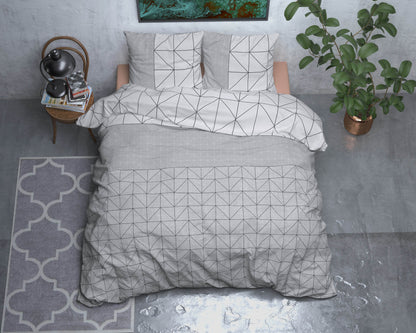 Bettbezug Flanel Gino Grau 200 x 220 cm - Palo24