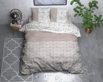 Bettbezug Flanel Gino Taupe 240 x 220 cm - Palo24
