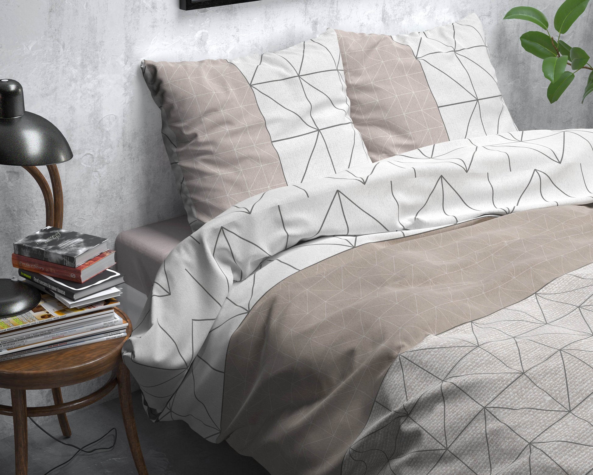 Bettbezug Flanel Gino Taupe 140 x 220 cm - Palo24