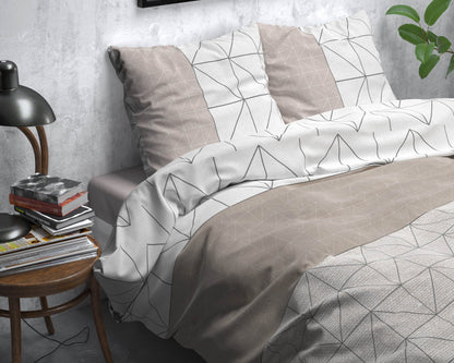 Bettbezug Flanel Gino Taupe 140 x 220 cm - Palo24