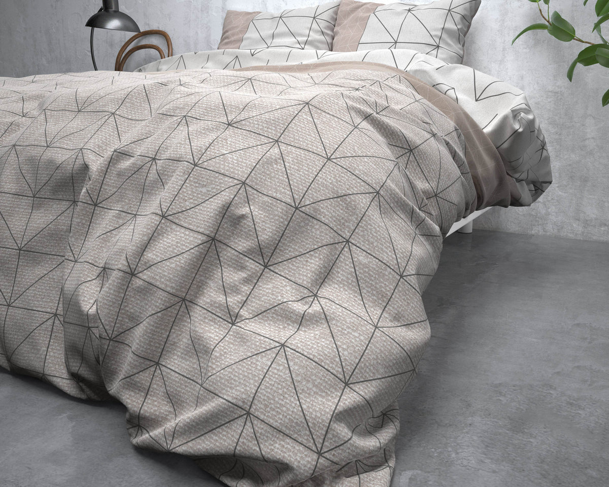 Bettbezug Flanel Gino Taupe 140 x 220 cm - Palo24
