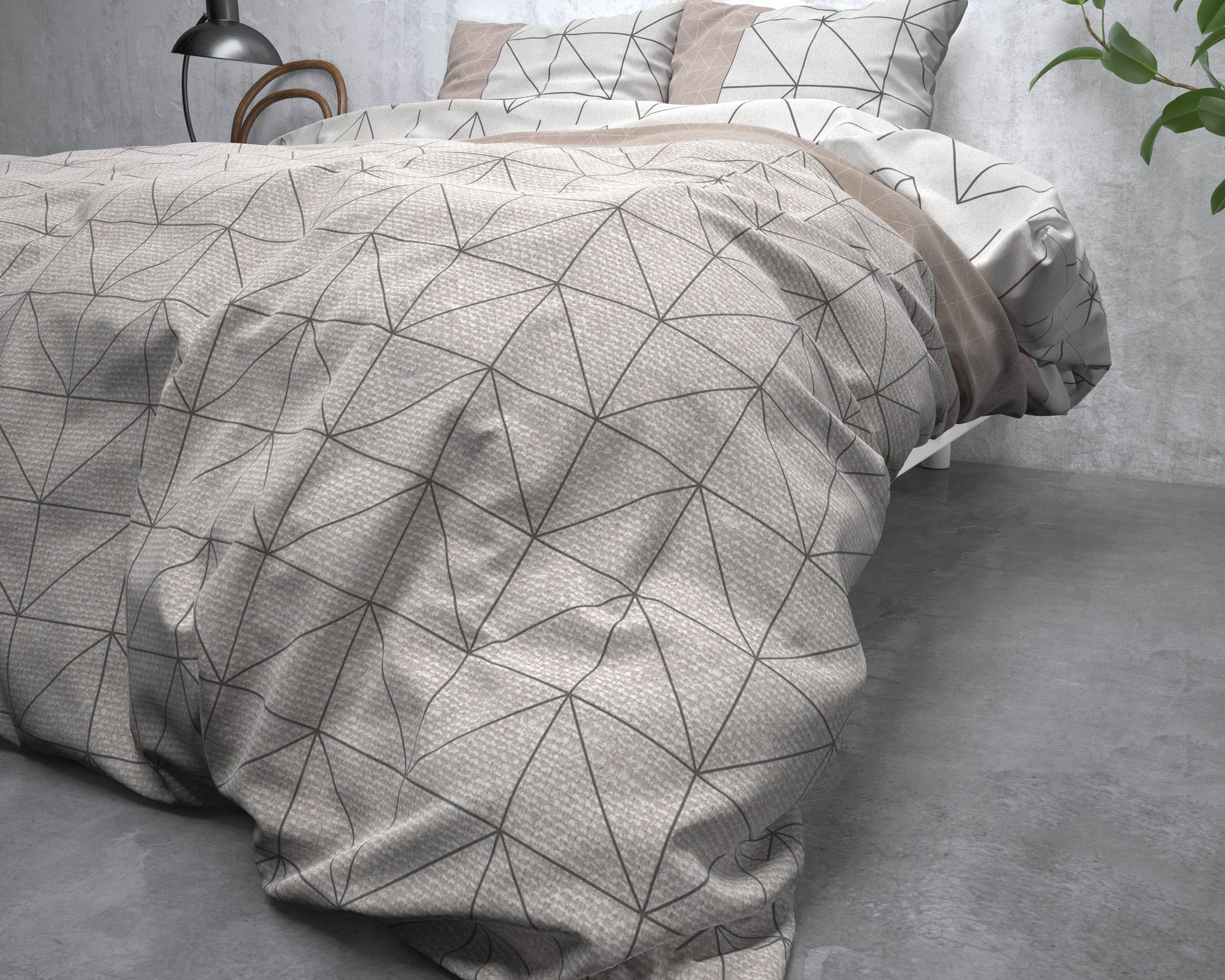 Bettbezug Flanel Gino Taupe 140 x 220 cm - Palo24
