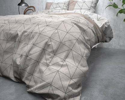 Bettbezug Flanel Gino Taupe 240 x 220 cm - Palo24