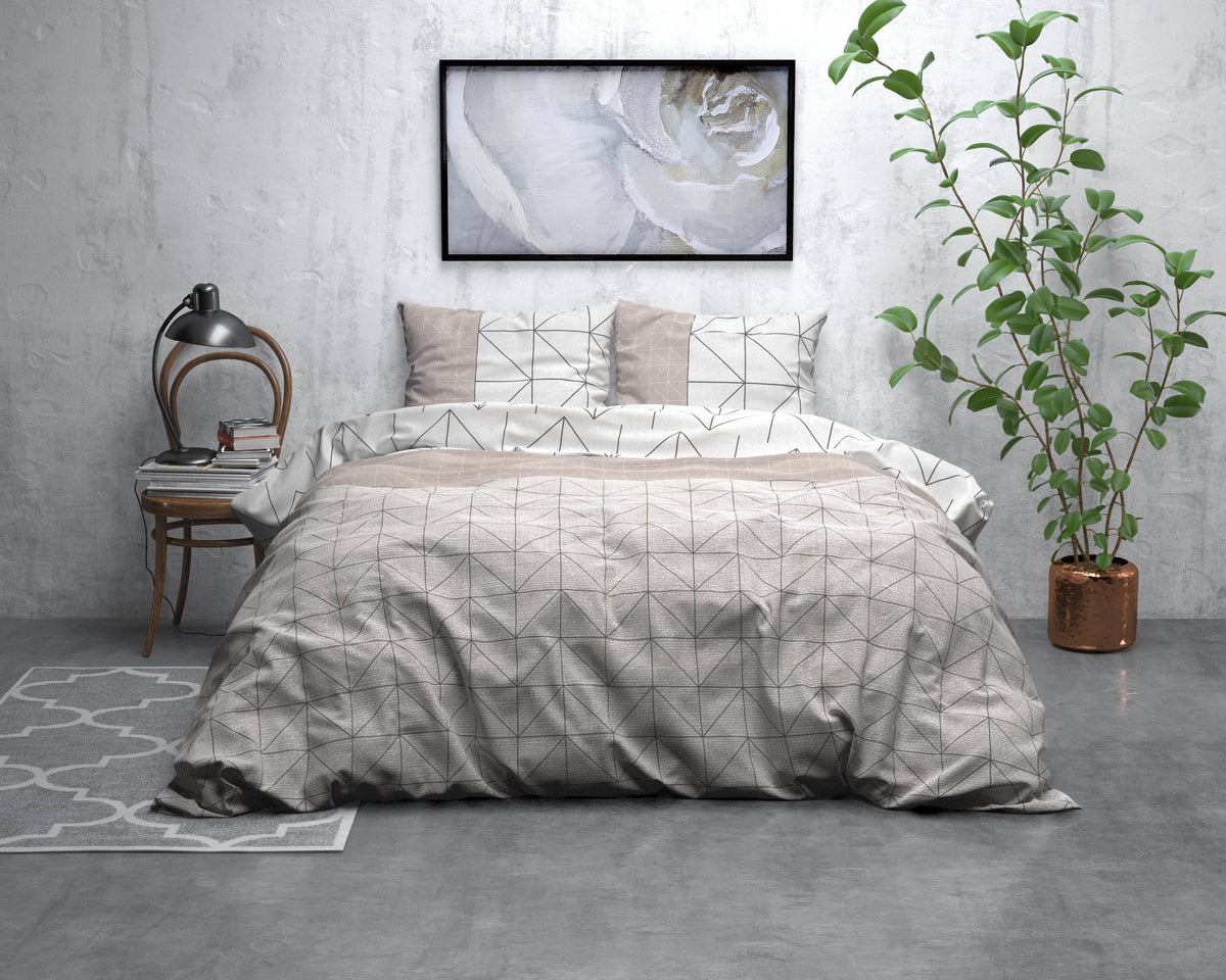 Bettbezug Flanel Gino Taupe 140 x 220 cm - Palo24