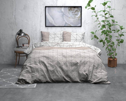 Bettbezug Flanel Gino Taupe 140 x 220 cm - Palo24