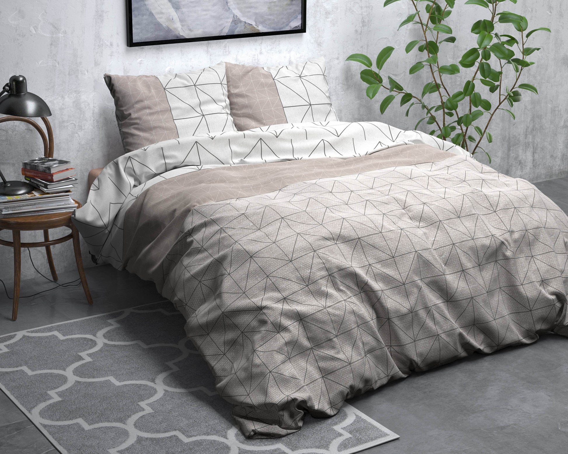 Bettbezug Flanel Gino Taupe 240 x 220 cm - Palo24