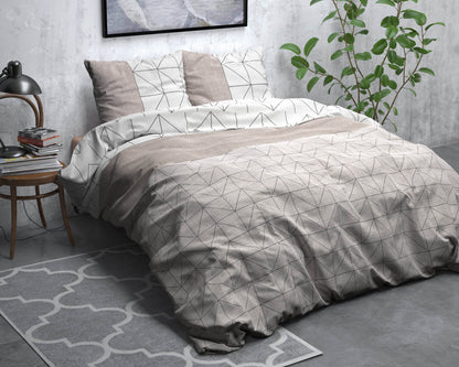 Bettbezug Flanel Gino Taupe 240 x 220 cm - Palo24