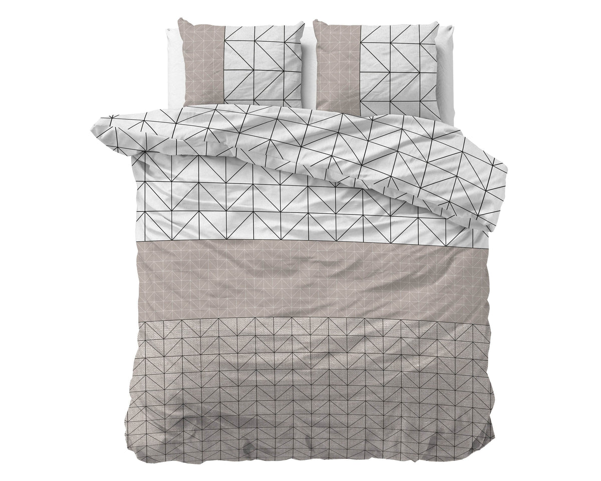 Bettbezug Flanel Gino Taupe 240 x 220 cm - Palo24