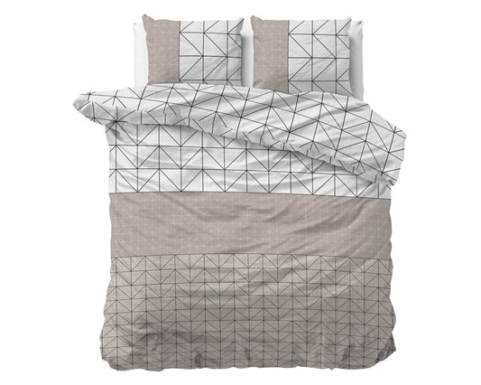 Bettbezug Flanel Gino Taupe 240 x 220 cm - Palo24