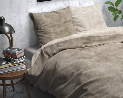 Bettbezug Flanel Washed Cotton Taupe 240 x 220 cm - Palo24