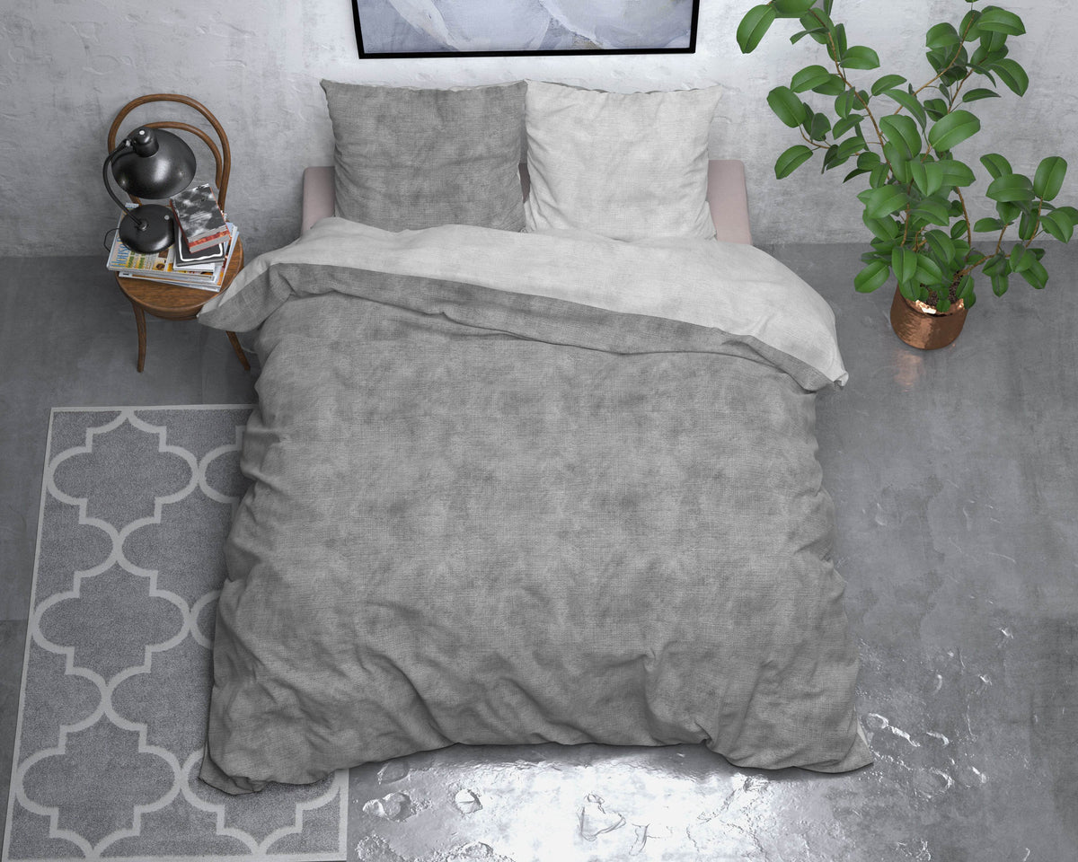 Bettbezug Flanel Washed Cotton Grau 240 x 220 cm - Palo24