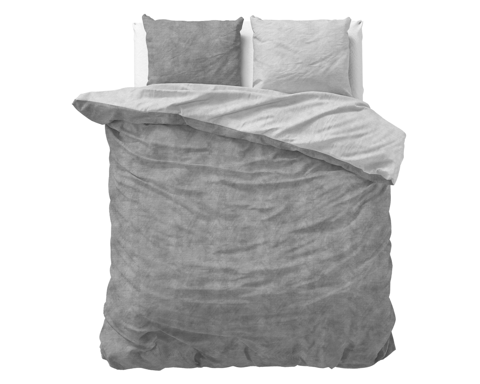 Bettbezug Flanel Washed Cotton Grau 240 x 220 cm - Palo24