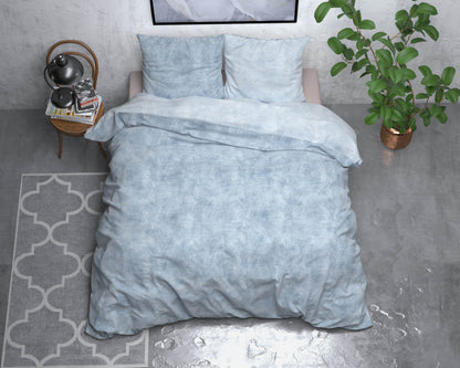 Bettbezug Flanel Washed Cotton blau 240 x 220 cm - Palo24