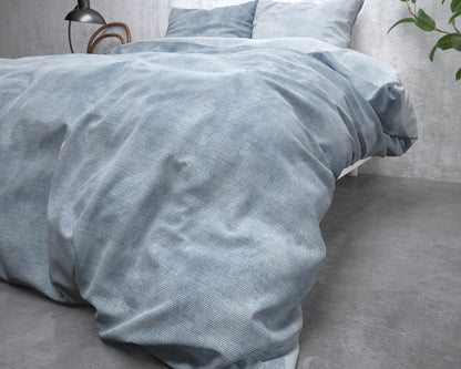 Bettbezug Flanel Washed Cotton blau 200 x 220 cm - Palo24