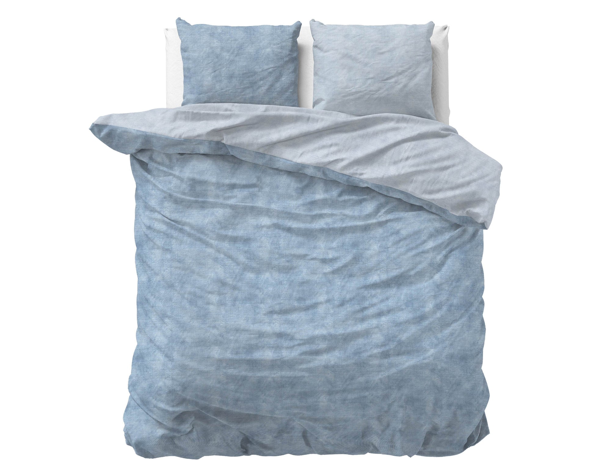 Bettbezug Flanel Washed Cotton blau 240 x 220 cm - Palo24