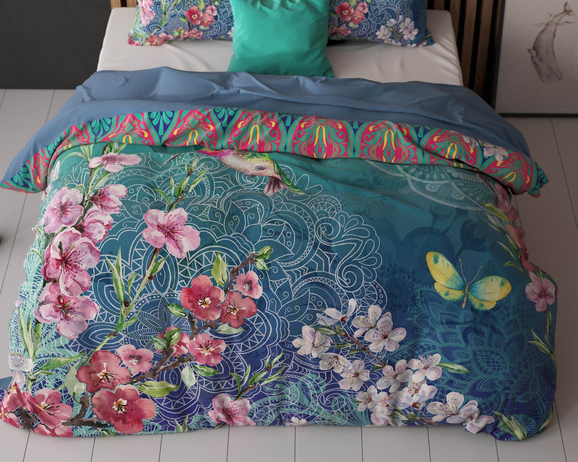 Bettbezug Brenda blau 240 x 220 cm - Palo24