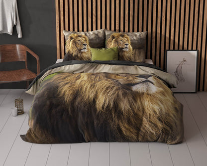 Bettbezug Lion Mind Taupe 135x200 cm - Palo24