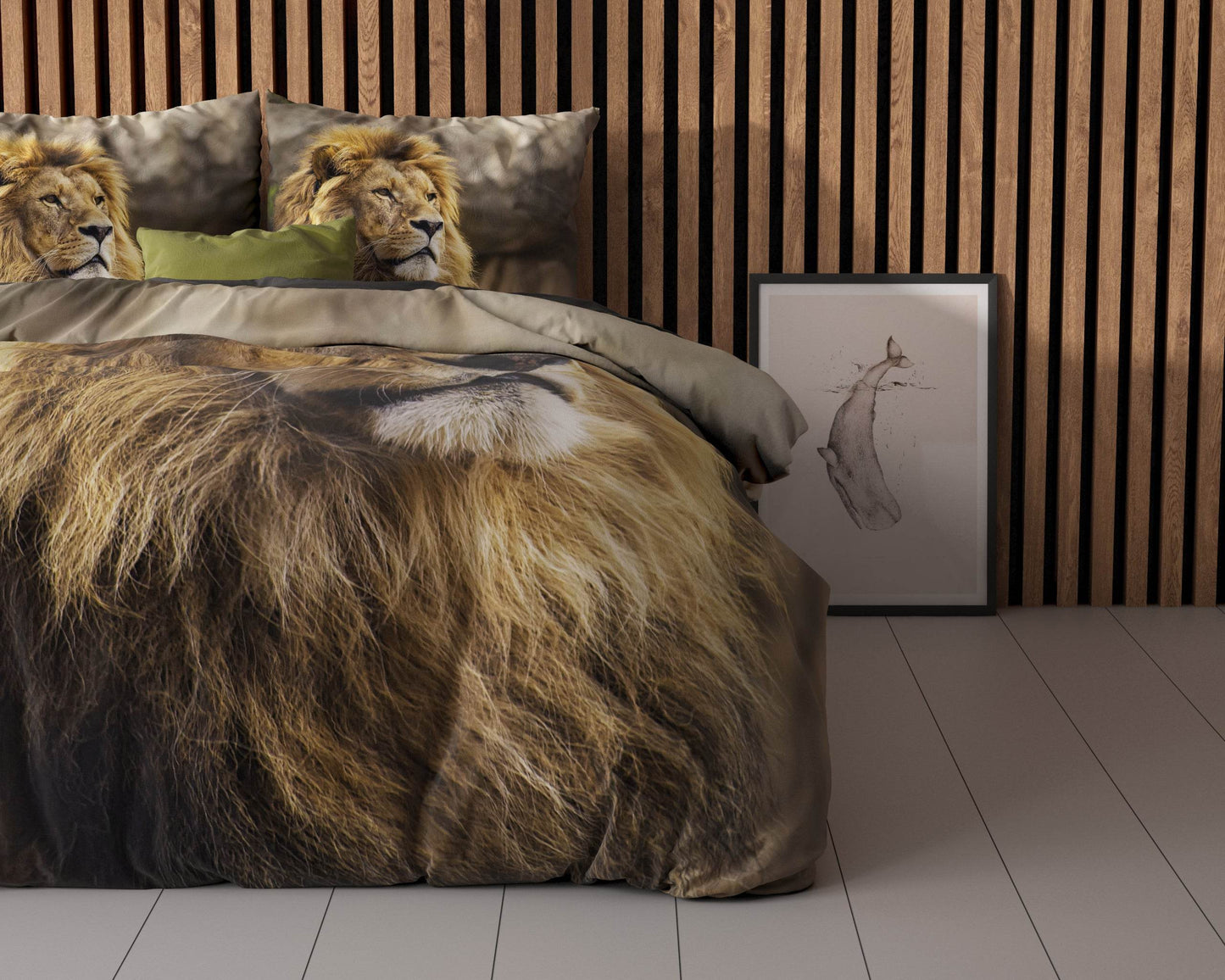 Bettbezug Lion Mind Taupe 135x200 cm - Palo24