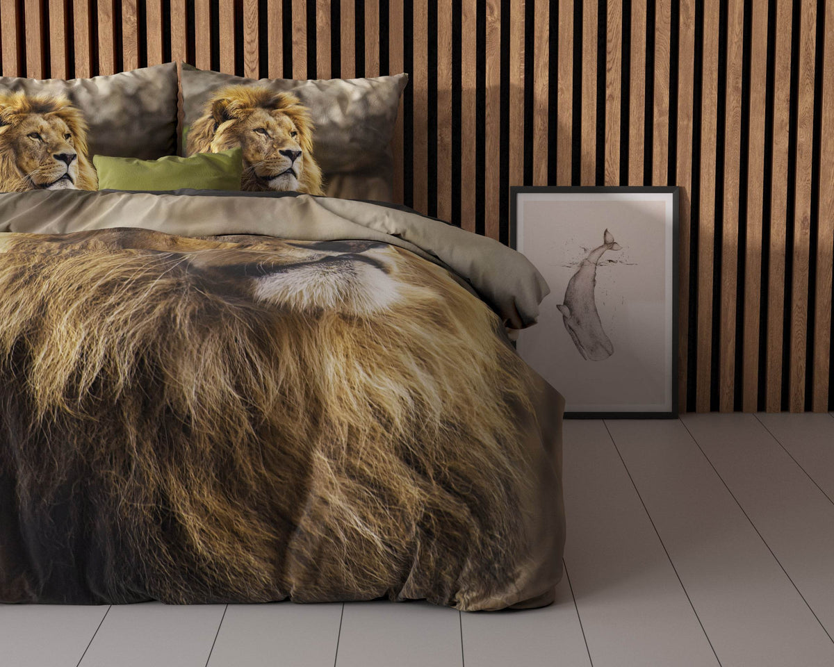 Bettbezug Lion Mind Taupe 135x200 cm - Palo24