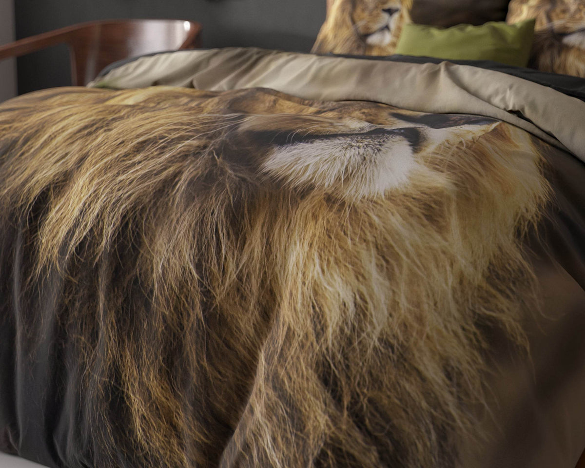 Bettbezug Lion Mind Taupe 135x200 cm - Palo24