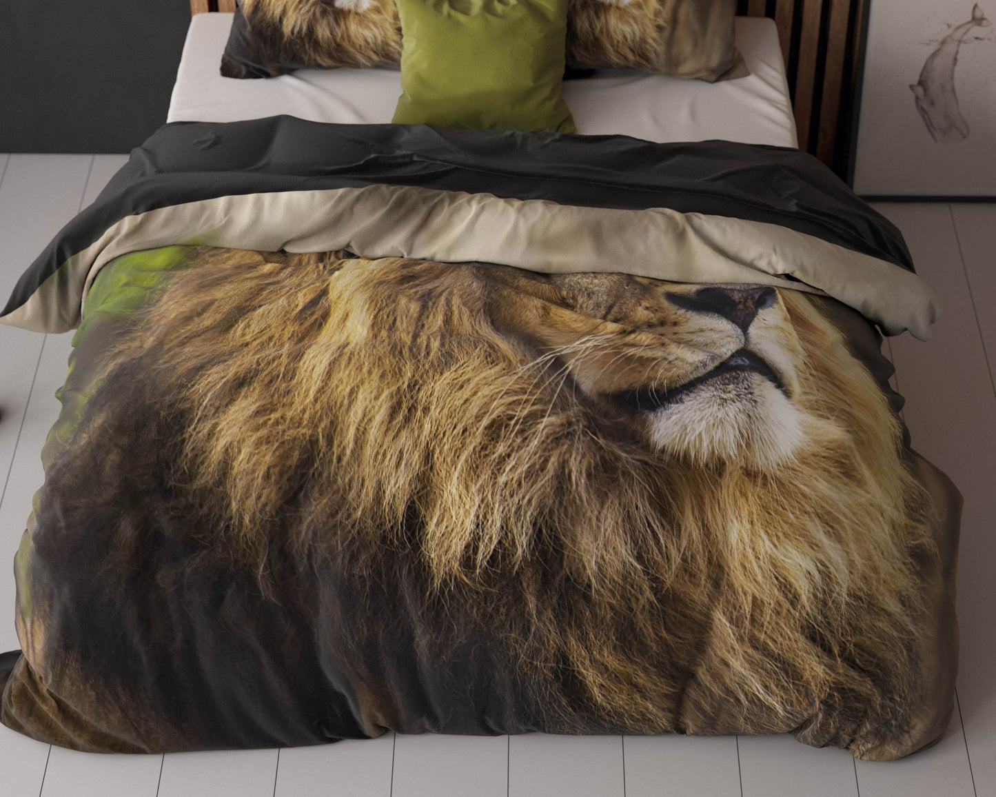 Bettbezug Lion Mind Taupe 135x200 cm - Palo24
