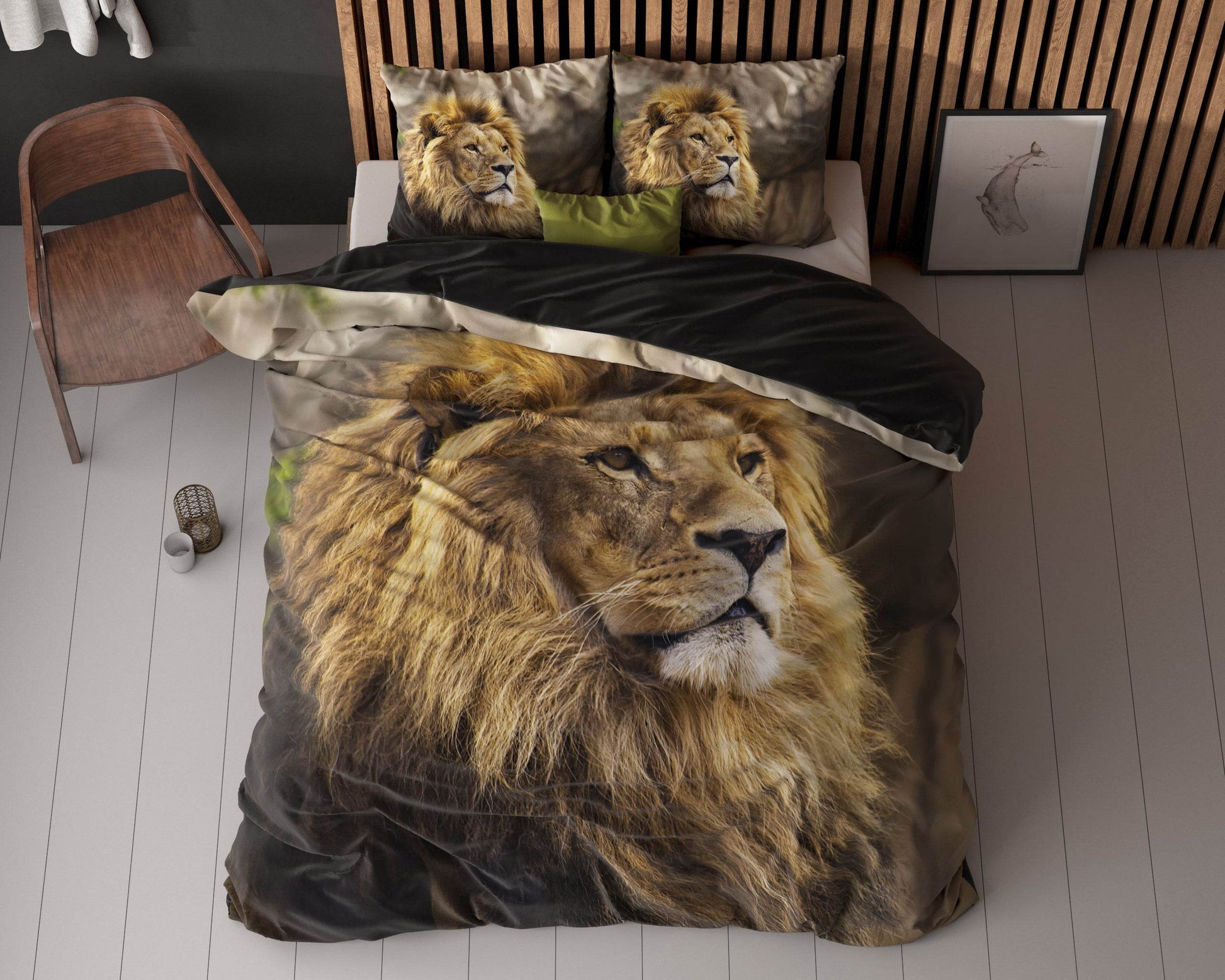 Bettbezug Lion Mind Taupe 135x200 cm - Palo24