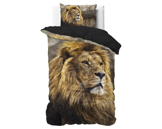 Bettbezug Lion Mind Taupe 135x200 cm - Palo24