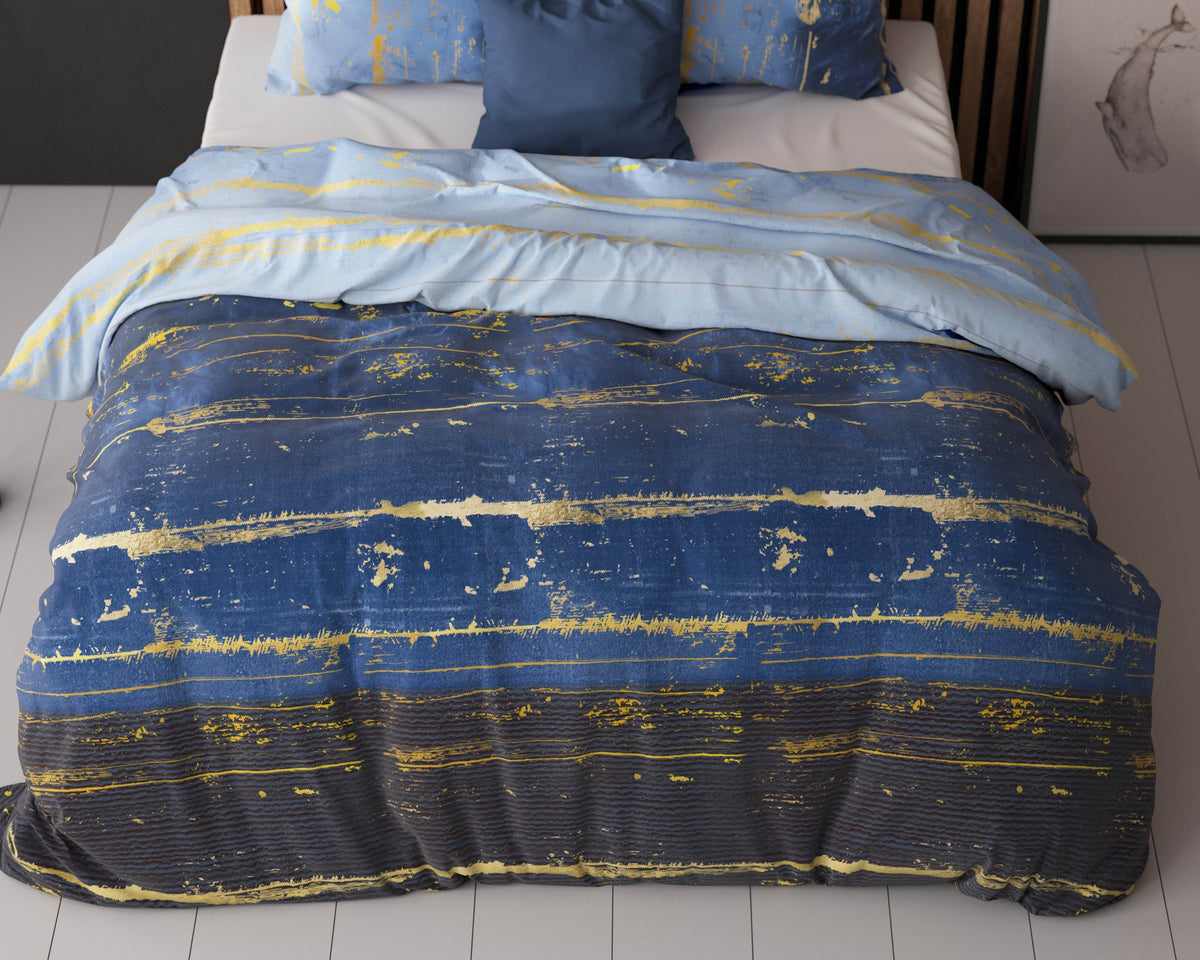Bettbezug Scratchy blau 140 x 220 cm - Palo24