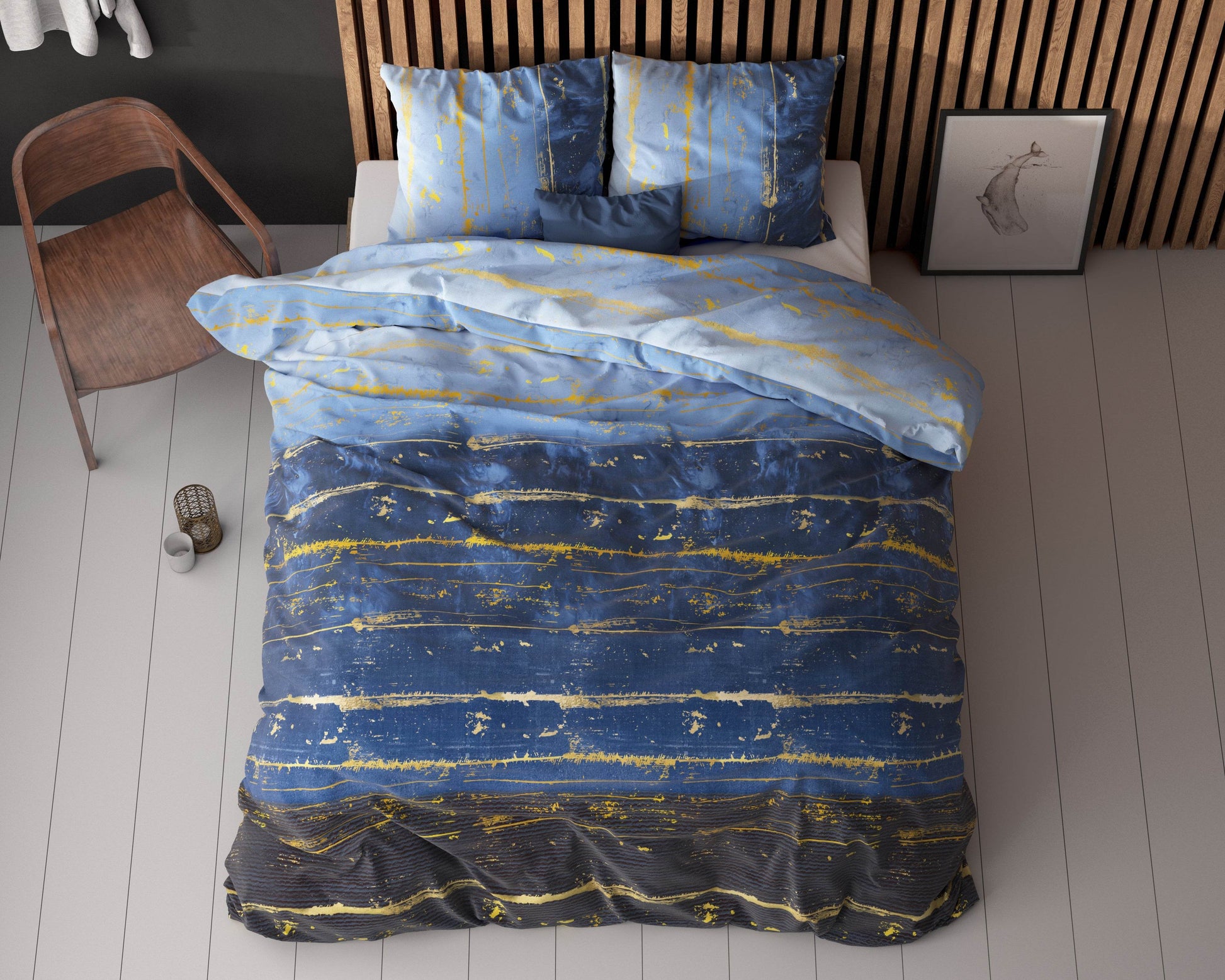 Bettbezug Scratchy blau 200 x 220 cm - Palo24