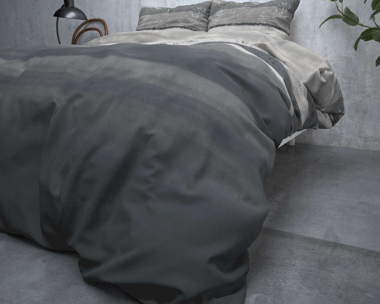Bettbezug Flanel Marcus Grau 200 x 220 cm - Palo24
