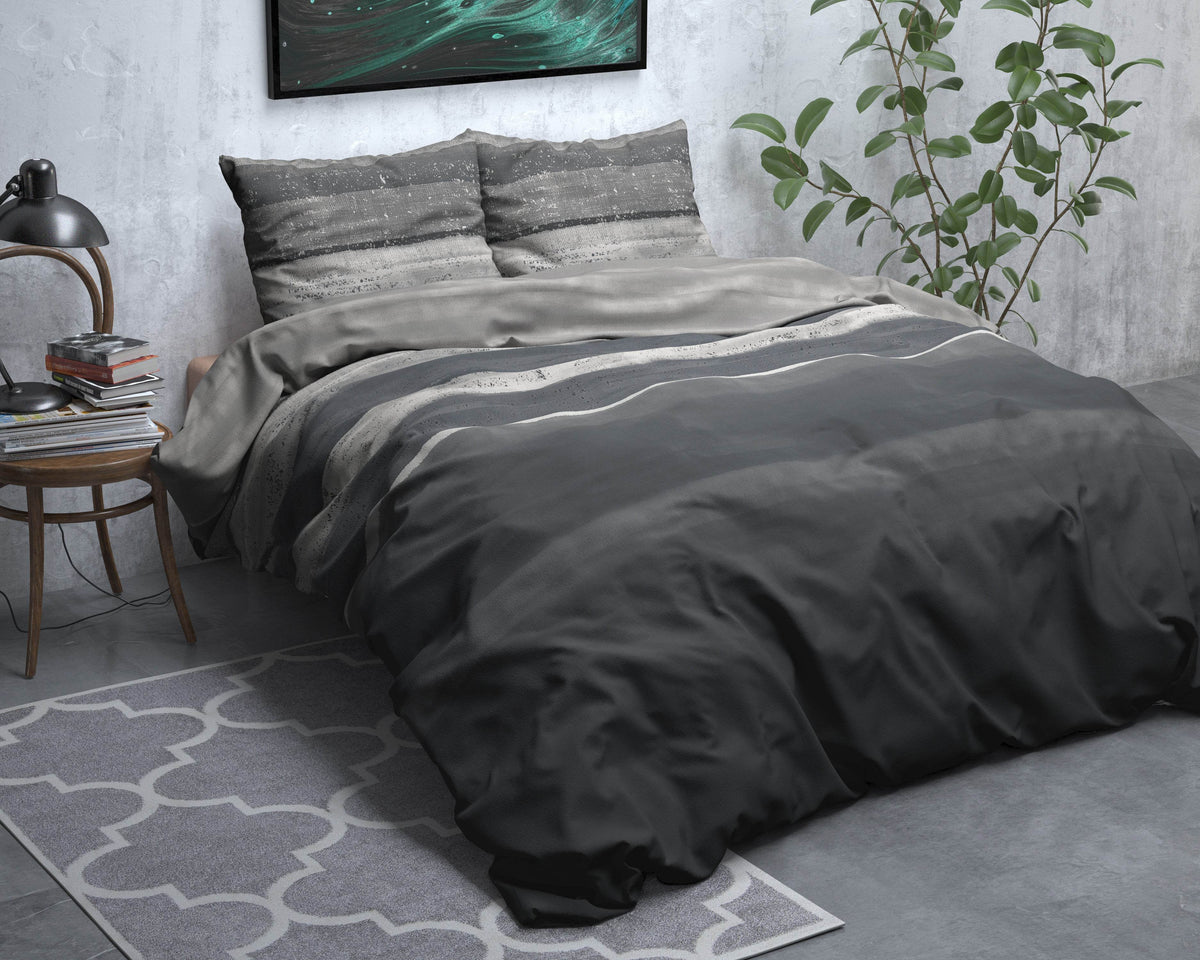 Bettbezug Flanel Marcus Grau 240 x 220 cm - Palo24