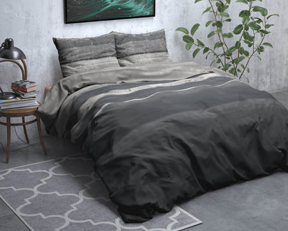 Bettbezug Flanel Marcus Grau 240 x 220 cm - Palo24
