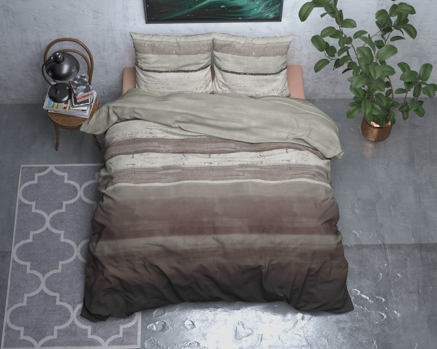 Bettbezug Flanel Marcus Taupe 140 x 220 cm - Palo24