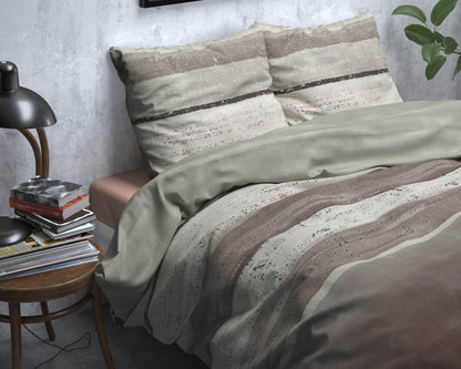 Bettbezug Flanel Marcus Taupe 140 x 220 cm - Palo24