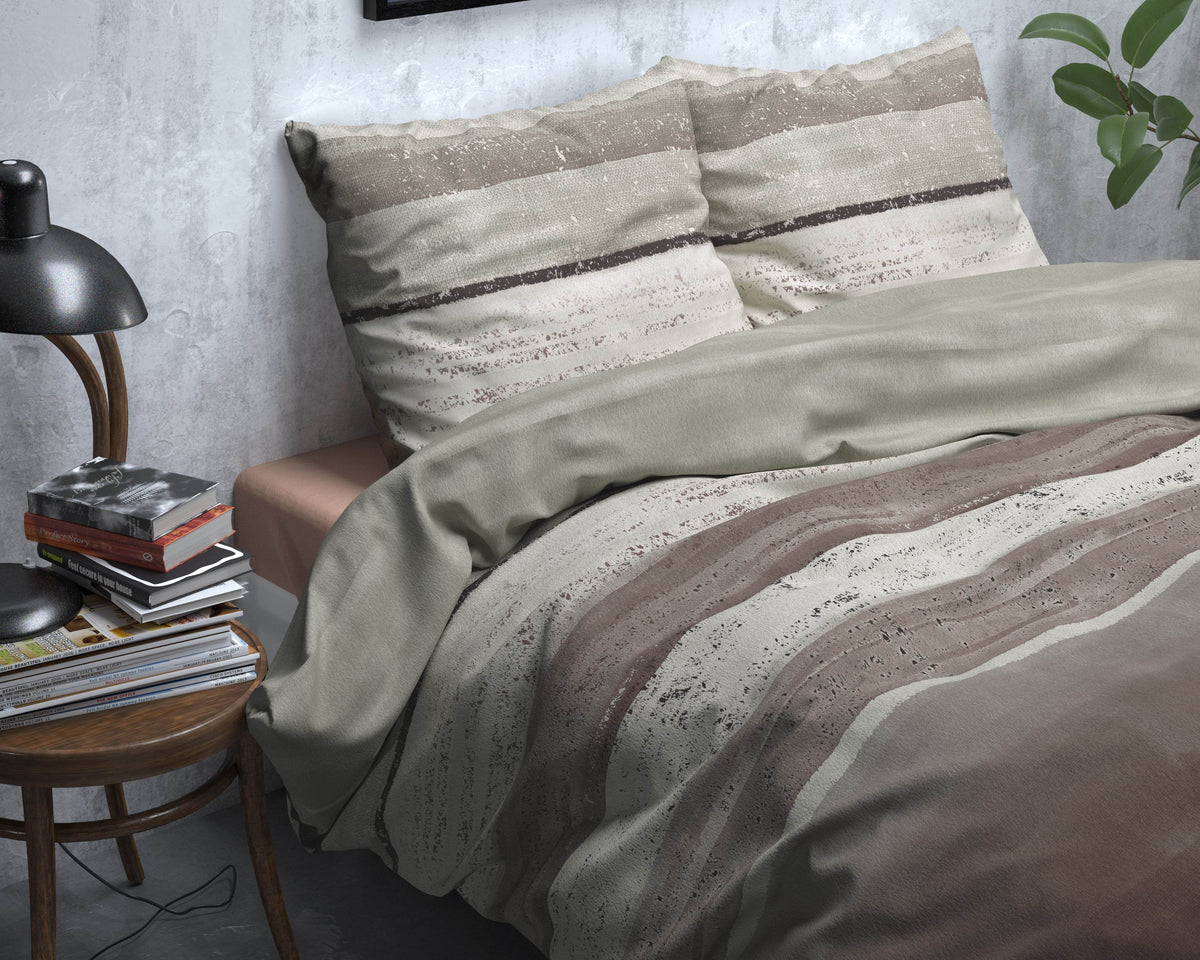 Bettbezug Flanel Marcus Taupe 200 x 220 cm - Palo24