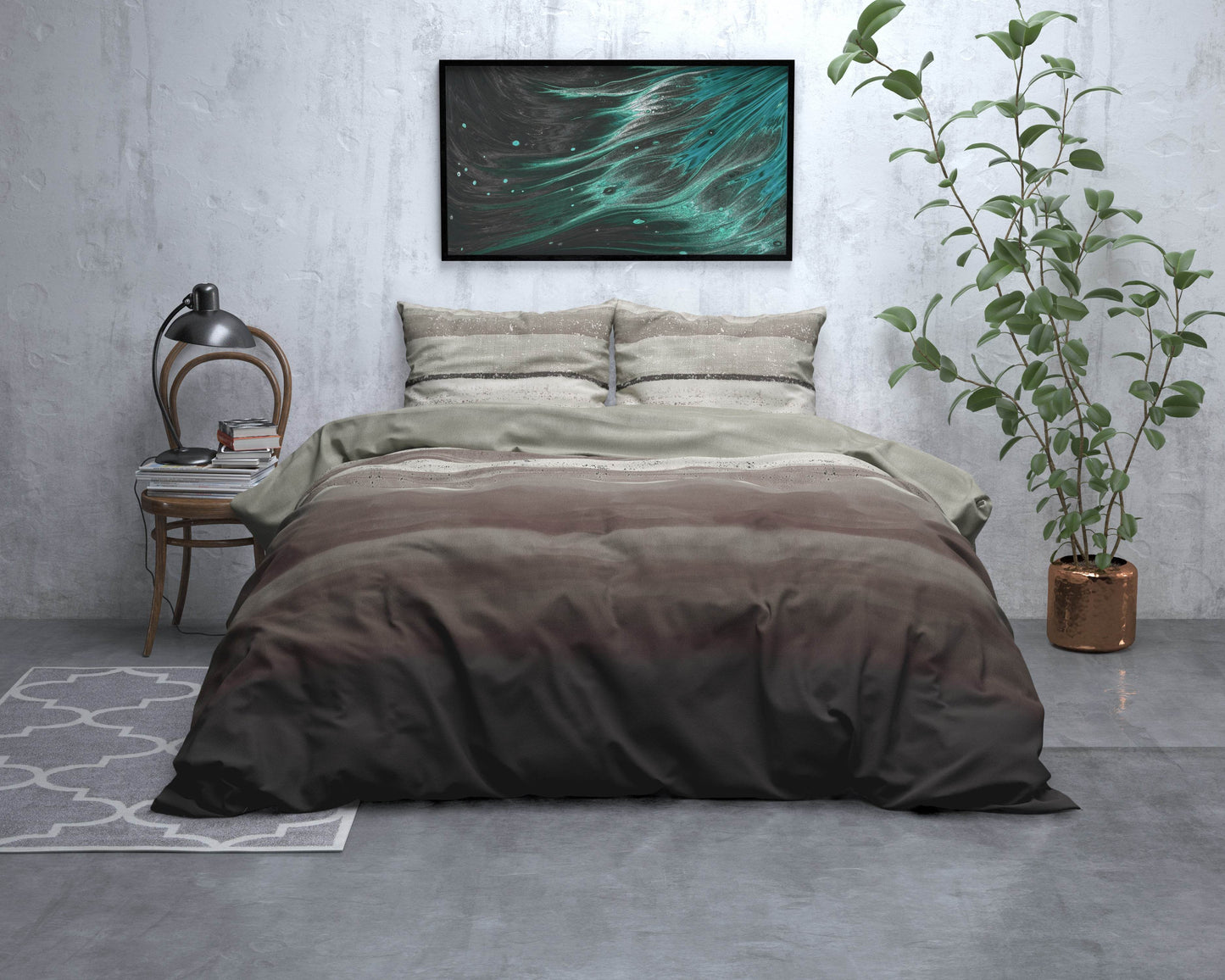 Bettbezug Flanel Marcus Taupe 200 x 220 cm - Palo24