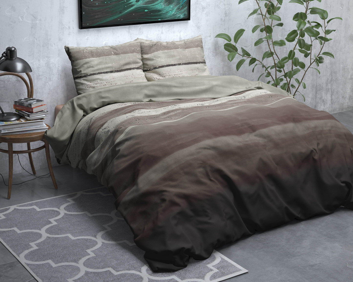Bettbezug Flanel Marcus Taupe 140 x 220 cm - Palo24