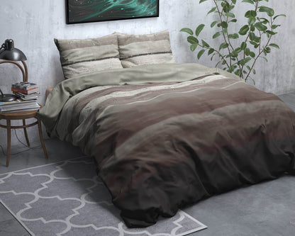 Bettbezug Flanel Marcus Taupe 140 x 220 cm - Palo24