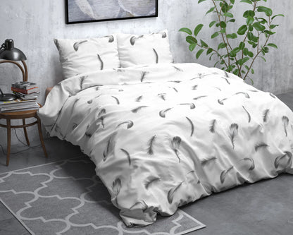 Vintage Federn Bettbezug Weiss 240x220 cm