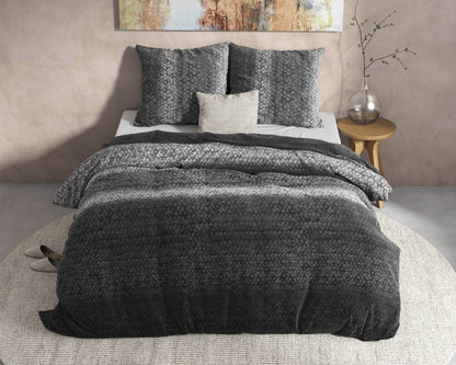 Bettbezug DH Flanel Gradient Knits Anthrazit 200 x 220 cm - Palo24