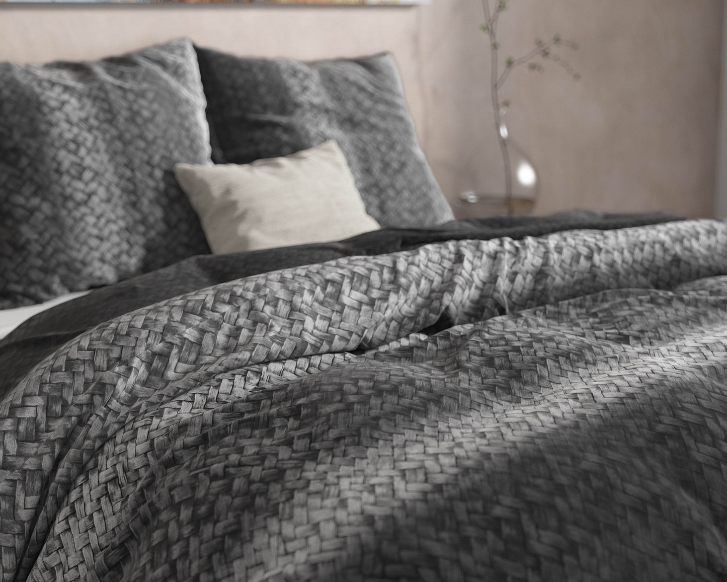 Bettbezug DH Flanel Gradient Knits Anthrazit 240 x 220 cm - Palo24