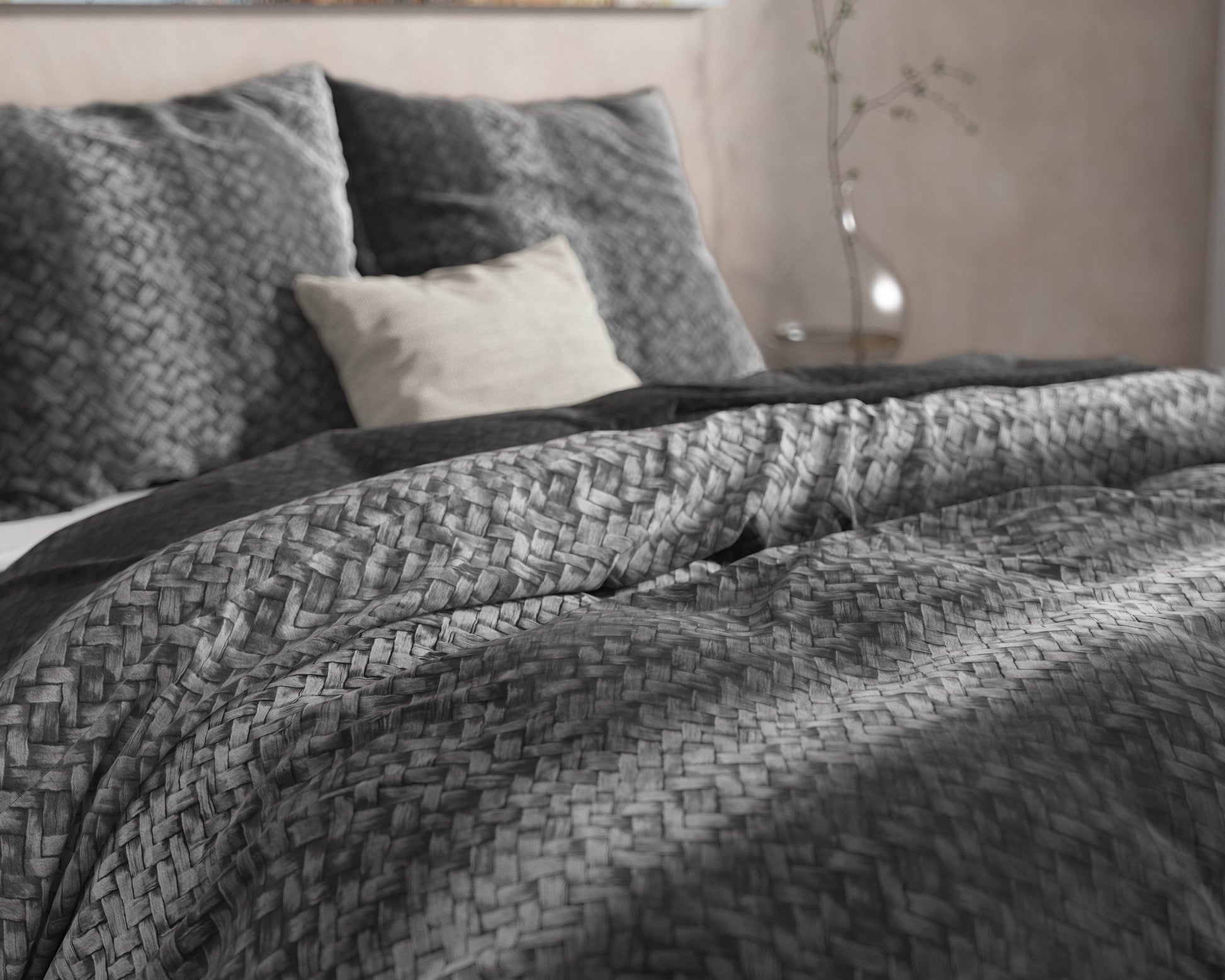 Bettbezug DH Flanel Gradient Knits Anthrazit 240 x 220 cm - Palo24
