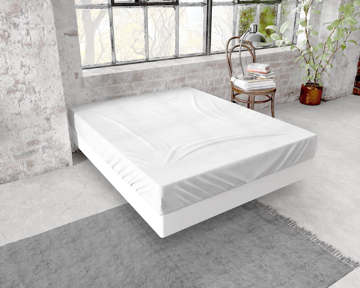 Flanel Premium Spannbettlaken Weiss 140 x 200/210 cm - Palo24