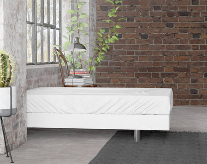 Flanel Premium Spannbettlaken Weiss 160 x 200/210 cm - Palo24